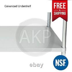 Stainless Steel 60 x 30 NSF Commercial Kitchen Work Prep Table with Backsplash