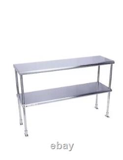 Stainless Steel Adjustable Double Overshelf for Work Table 18 x 60 TOP Mount