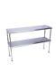 Stainless Steel Adjustable Double Overshelf For Work Table 18 X 60 Top Mount