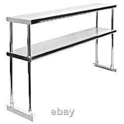 Stainless Steel Adjustable Double Overshelf for Work Table 18x60