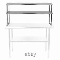 Stainless Steel Adjustable Double Overshelf for Work Table 18x60