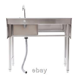 Stainless Steel Commercial 1 Compartment Sink Bowl Kitchen Catering Prep Table