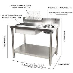 Stainless Steel Commercial Breading Table Manual Prep Station Chicken Fish Fried