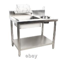 Stainless Steel Commercial Breading Table Manual Prep Station Chicken Fish Fried