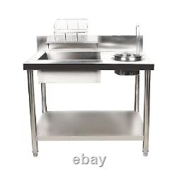 Stainless Steel Commercial Breading Table Manual Prep Station Chicken Fish Fried