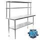 Stainless Steel Commercial Kitchen Prep Table With Double Overshelf- 30 X 60