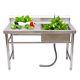 Stainless Steel Commercial Kitchen Sink Prep Table Withfaucet Single Compartment