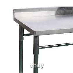 Stainless Steel Commercial Kitchen Sink Prep Table withFaucet Single Compartment