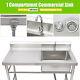 Stainless Steel Commercial Kitchen Utility Sink With 1 Compartment + Prep Table