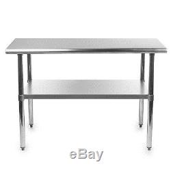 Stainless Steel Commercial Kitchen Work Food Prep Table 24 x 48