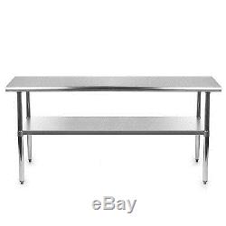 Stainless Steel Commercial Kitchen Work Food Prep Table 24 x 72