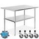 Stainless Steel Commercial Kitchen Work Food Prep Table With 4 Casters 30 X 48