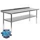 Stainless Steel Commercial Kitchen Work Prep Table With Backsplash 24 X 72