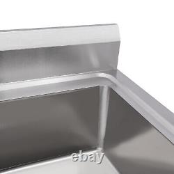 Stainless Steel Commercial Sink 1 Compartment Utility Sink Kitchen Prep Sink