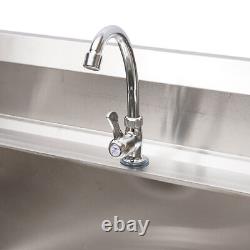 Stainless Steel Commercial Sink Bowl Kitchen Catering Prep Table 1 Compartment
