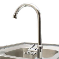 Stainless Steel Commercial Sink Utility Sink 2 Compartment withPrep Table Kitchen