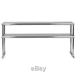 Stainless Steel Commercial Wide Double Overshelf 12 x 72 for Prep Table