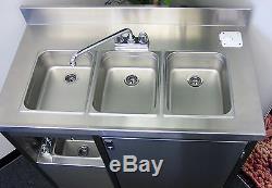 Stainless Steel Concession 4 Compartment Sink Cart