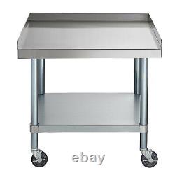 Stainless Steel Equipment Grill Stand Table 24x24 with Casters