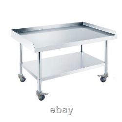 Stainless Steel Equipment Grill Stand Table 24x36 (Deep x LONG) with Casters