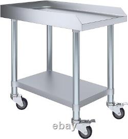 Stainless Steel Equipment Stand with Undershelf + Casters 30 Wide x 18 Length