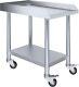 Stainless Steel Equipment Stand With Undershelf + Casters 30 Wide X 18 Length
