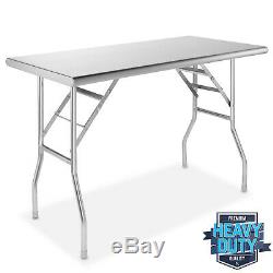 Stainless Steel Folding Commercial Kitchen Prep & Work Table 48 x 24 in