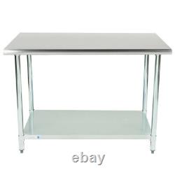 Stainless Steel Food Prep Work Table with Adjustable Undershelf 24 x 60