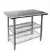 Stainless Steel Food Prep Work Table With Two Chrome Undershelf