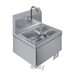 Stainless Steel Hands Free Wall Mounted Hand Sink 17 in x 15 in with double knee