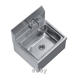 Stainless Steel Hands Free Wall Mounted Hand Sink 17 in x 15 in with double knee