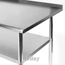 Stainless Steel Kitchen Restaurant Work Prep Table with Backsplash 24 x 30