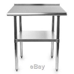 Stainless Steel Kitchen Restaurant Work Prep Table with Backsplash 24 x 36