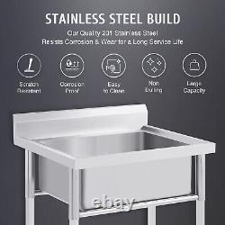 Stainless Steel Kitchen Sink Basin Square Laundry Domestic Commercial Catering