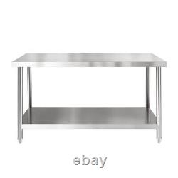 Stainless Steel Prep & Work Table Commercial Kitchen Table Undershelf 47 x 24