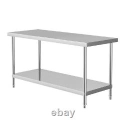 Stainless Steel Prep & Work Table Commercial Kitchen Table Undershelf 47 x 24