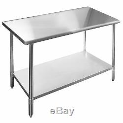 Stainless Steel Work Prep Table 24 x 30 with Adjustable Double Overshelf
