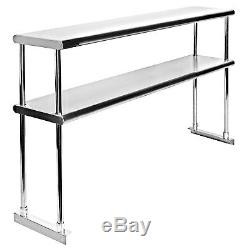 Stainless Steel Work Prep Table 24 x 30 with Adjustable Double Overshelf