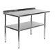 Stainless Steel Work Table With 1.5 Backsplash Kitchen Food Prep Table