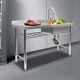 Stainless Steel Thickened Commercial Sink Prep Table 360° Faucet Free-standing