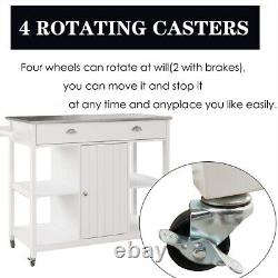 Stainless steel countertop white Kicthen cart