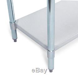 Sturdy Work Table Prep Stainless Steel with Galvanized Undershelf, 60 x 24