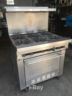Sunfire COMMERCIAL NATURAL GAS 6 BURNERS S. S. STOVE/RANGE withOVEN