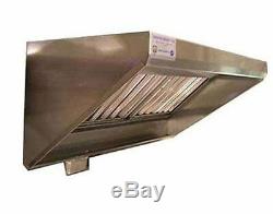 Superior Hoods 8 Ft Stainless Steel Concession Range Grease Hood NSF NFPA96