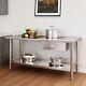 Taus Stainless Steel 72 X 24 Commercial Kitchen Work Prep Table With Drawer