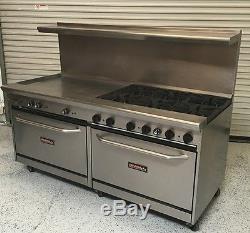 TRI-Star 72 Combination Range Double Gas Ovens #4986 36 Griddle Flat Top 6 Hot