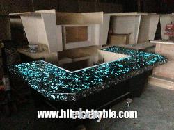 Teppanyaki Hibachi Table Onyx Stone Sea Shell Style with Changeable LED Color