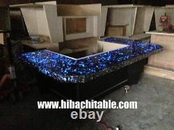 Teppanyaki Hibachi Table Onyx Stone Sea Shell Style with Changeable LED Color