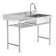 Thickened Commercial Sink Prep Table W 360 Faucet Free Standing Stainless Steel