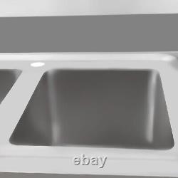 Three Compartment Commercial Kitchen Sink Stainless Steel Restaurant Basin